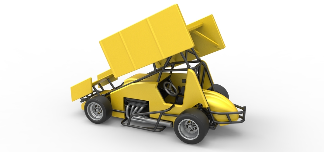 Pavement Winged Sprint car Scale 1:25 3D Print 513599