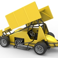 Pavement Winged Sprint car Scale 1:25 - Thumbnail 12