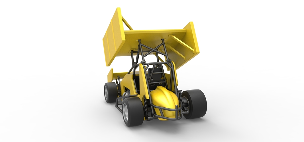 Pavement Winged Sprint car Scale 1:25 3D Print 513600