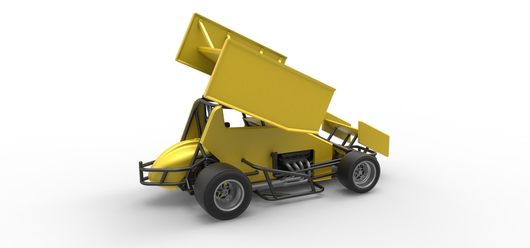 Pavement Winged Sprint car Scale 1:25 3D Print 513603