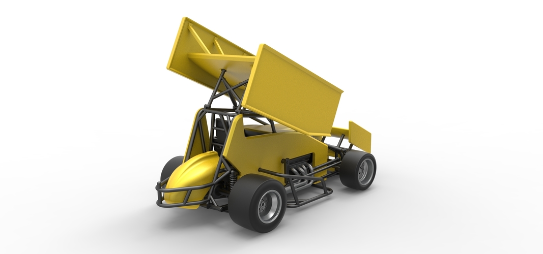 Pavement Winged Sprint car Scale 1:25 3D Print 513604