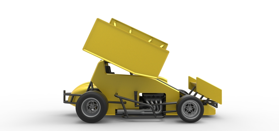 Pavement Winged Sprint car Scale 1:25 3D Print 513605