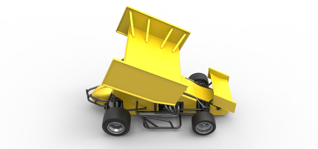 Pavement Winged Sprint car Scale 1:25 3D Print 513606