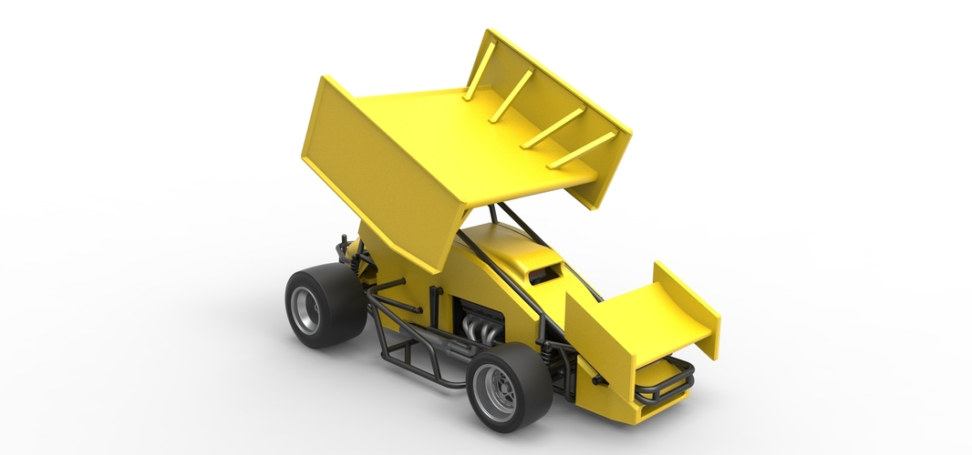 Pavement Winged Sprint car Scale 1:25 3D Print 513607