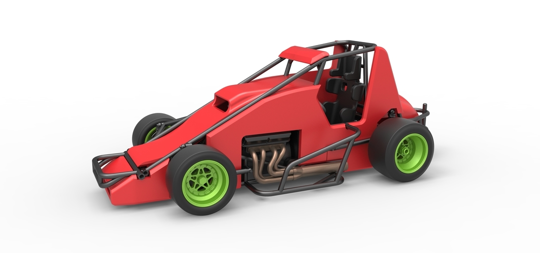 Pavement Sprint car Scale 1:25 3D Print 513728