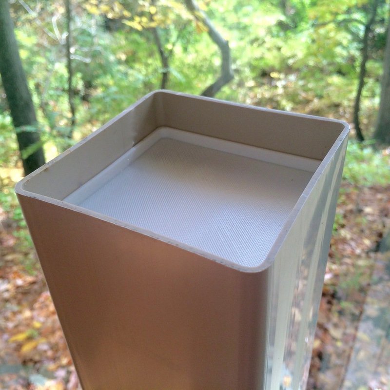 Internal end cap for a 4 inch square PVC post