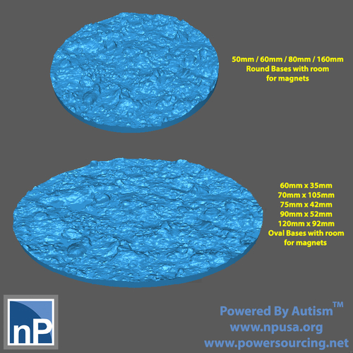 AOS Unit Trays / Bases - Muddy Rubble Slope 3D Print 513956