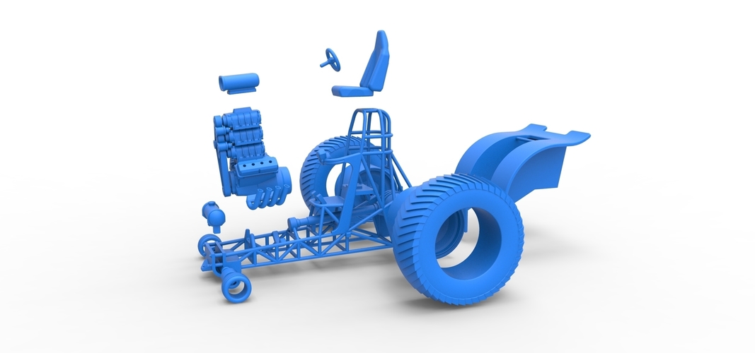 Fun short Super modified Pulling tractor V2 Scale 1:25 3D Print 514531