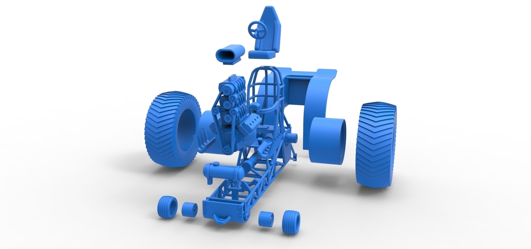 Fun short Super modified Pulling tractor V2 Scale 1:25 3D Print 514534