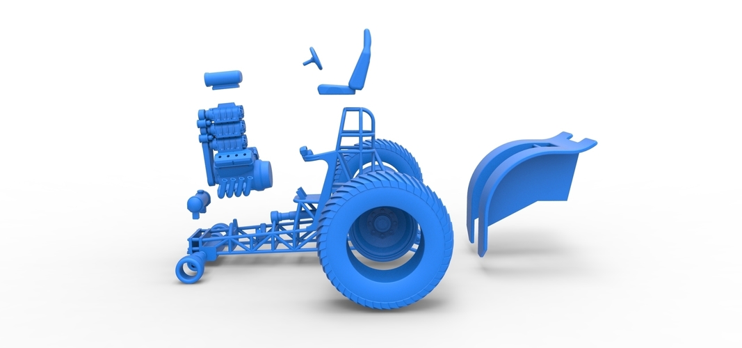 Fun short Super modified Pulling tractor V2 Scale 1:25 3D Print 514535