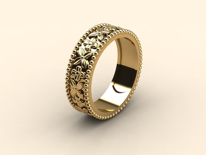 Floral ring 001 3D Print 514958