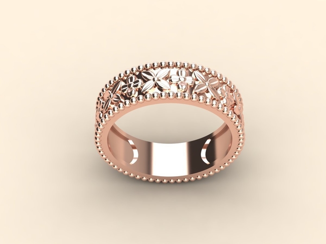 Floral ring 001 3D Print 514959