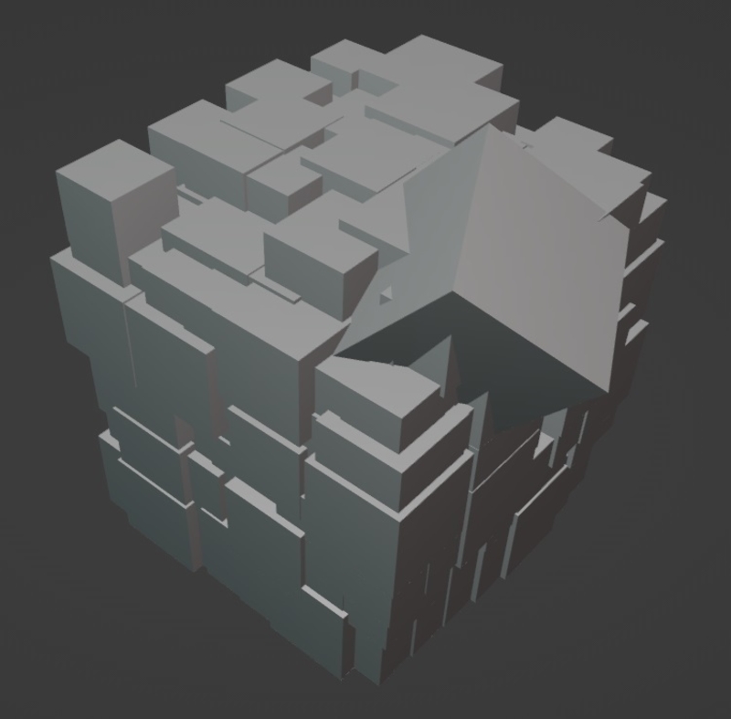 7 7 7 CUBE MATRIX RANDOM SCALED AND A TWIST ON TOP 01