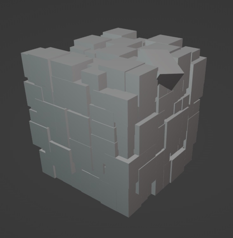 8 8 8 CUBE MATRIX RANDOM SCALED AND A TWIST ON TOP 01