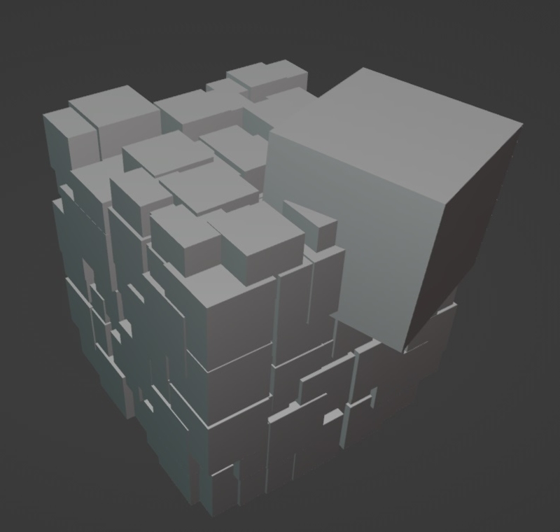 8 8 8 CUBE MATRIX RANDOM SCALED AND A TWIST ON TOP 02