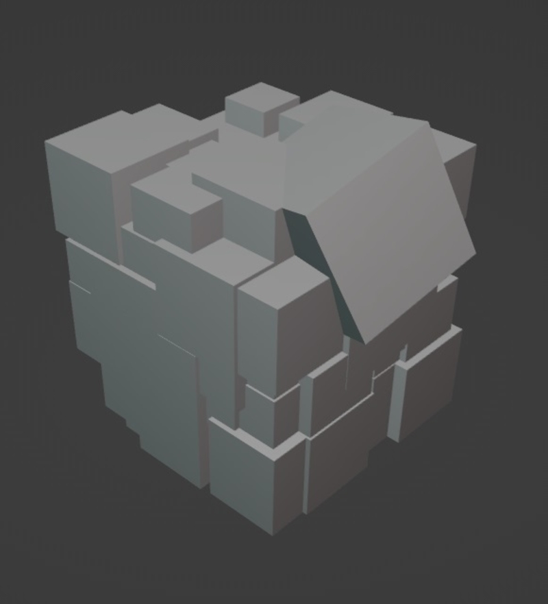 5 5 5 CUBE MATRIX RANDOM SCALED AND A TWIST ON TOP 01