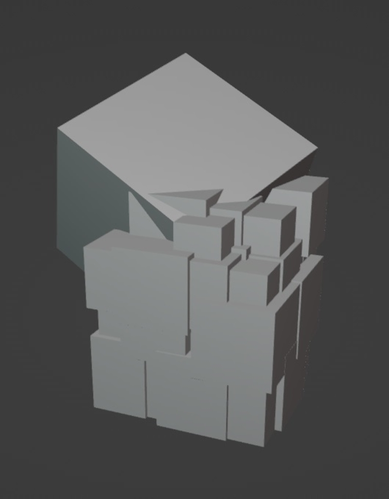 4 4 4 CUBE MATRIX RANDOM SCALED AND A TWIST ON TOP 02