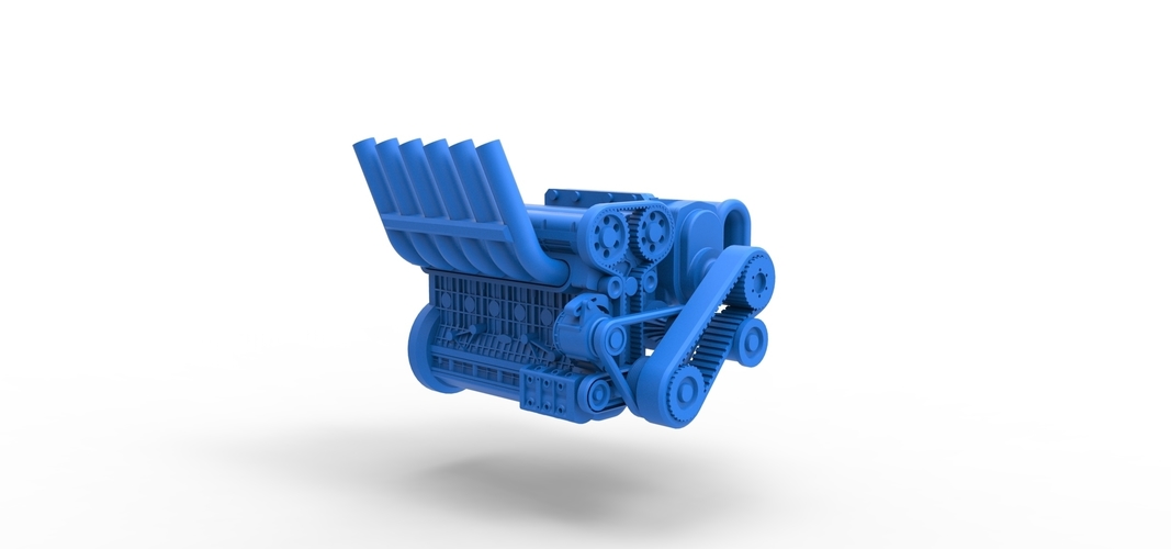 Supercharged straight-six engine Version 2 Scale 1:25 3D Print 515058