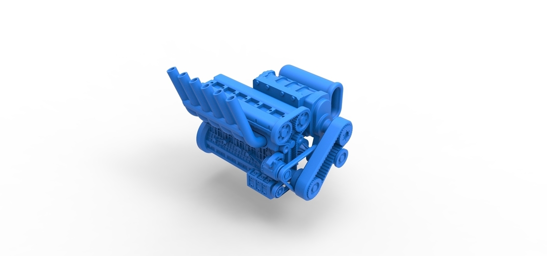 Supercharged straight-six engine Version 2 Scale 1:25 3D Print 515059