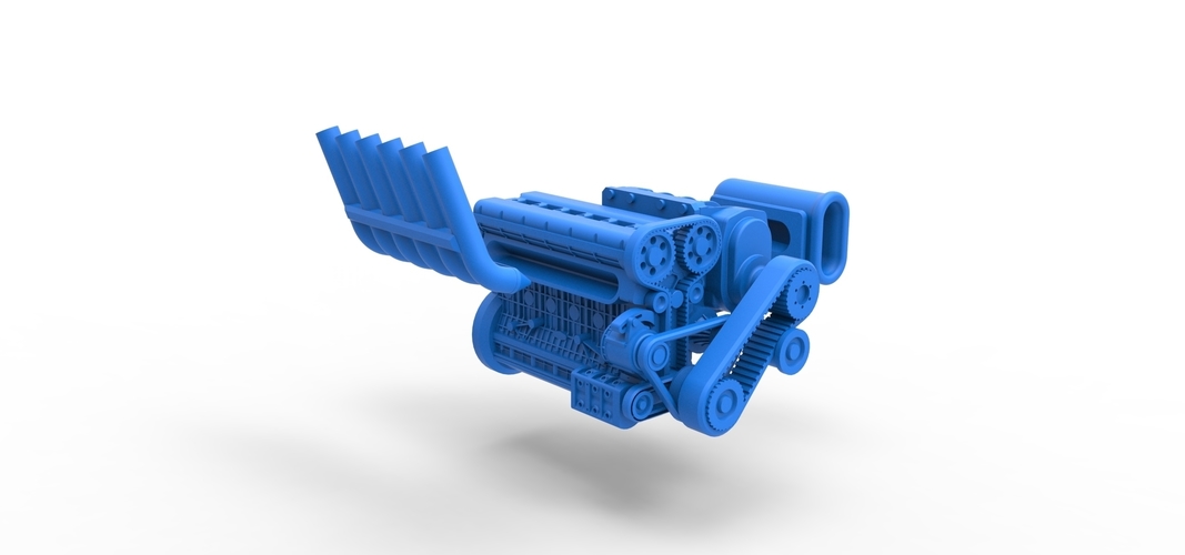 Supercharged straight-six engine Version 2 Scale 1:25 3D Print 515064