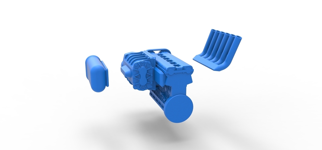 Supercharged straight-six engine Version 2 Scale 1:25 3D Print 515065