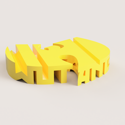 ​WU TANG Pendant FLIP TEXT 3D Print 515150