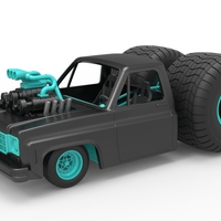 Small Concept dragster truck Scale 1:25 3D Printing 515402