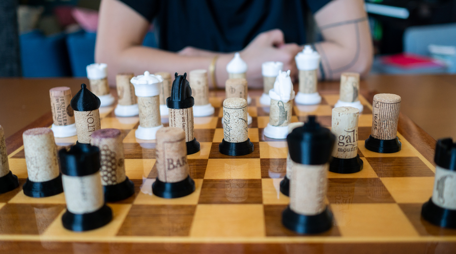 WINE CORK CHESS SET 3D Print 515739