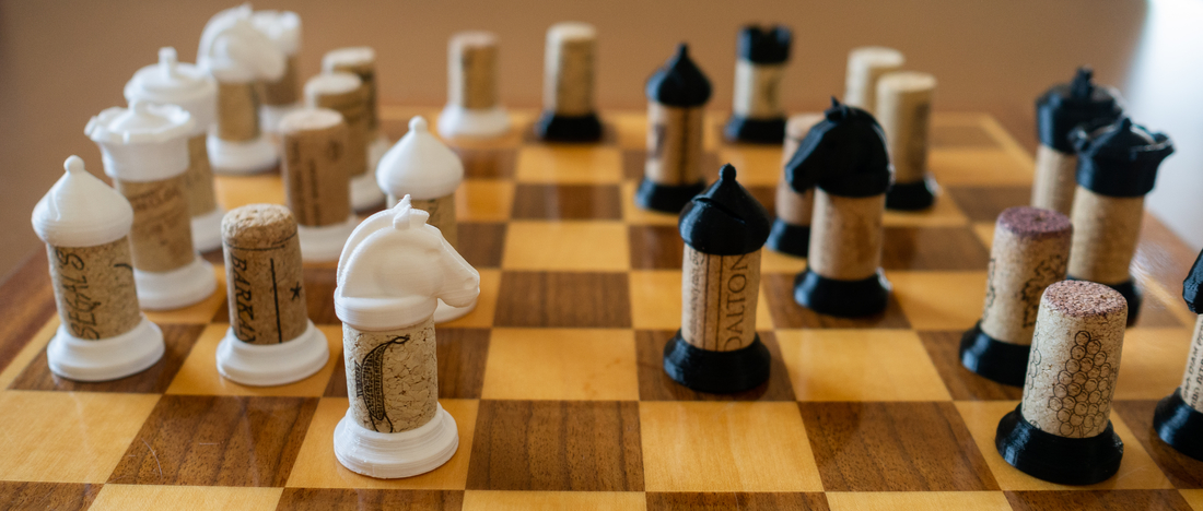 WINE CORK CHESS SET 3D Print 515740