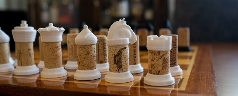WINE CORK CHESS SET