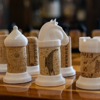 Small WINE CORK CHESS SET 3D Printing 515744