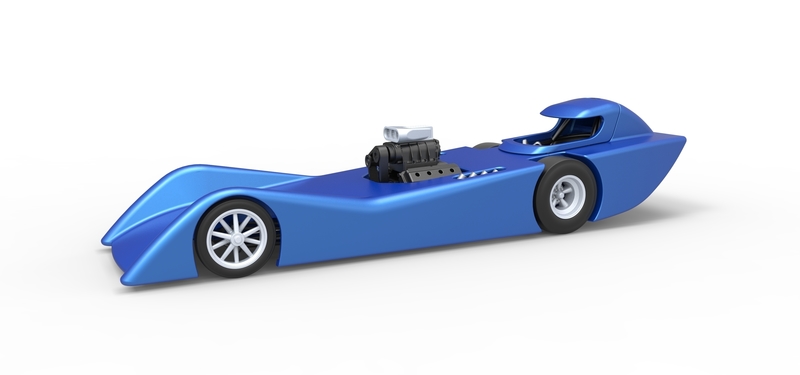 Front engine old school dragster with shell Version 6 Scale 1:25