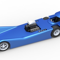 Front engine old school dragster with shell Version 6 Scale 1:25 - Thumbnail 2