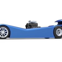 Front engine old school dragster with shell Version 6 Scale 1:25 - Thumbnail 3