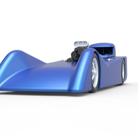 Front engine old school dragster with shell Version 6 Scale 1:25 - Thumbnail 6