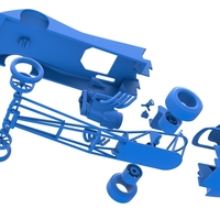 Front engine old school dragster with shell Version 6 Scale 1:25 - Thumbnail 18