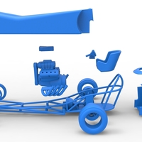 Front engine old school dragster with shell Version 6 Scale 1:25 - Thumbnail 20