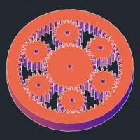 Small planetray rotary gear 3D Printing 516115