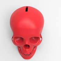 Small Skull Bank 3D Printing 51624