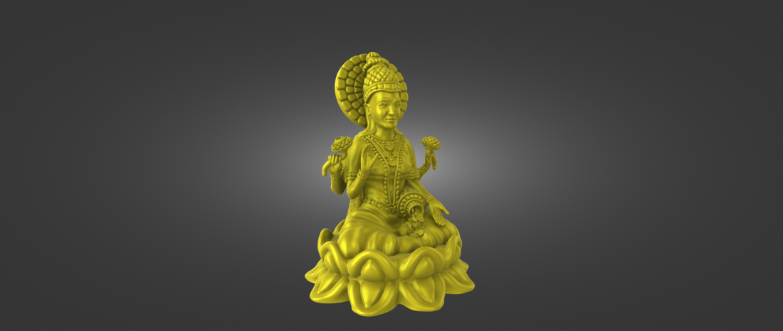 Ready printable STL file of Indian Goddess Lakshmi, Laxmi 3D Print 516603