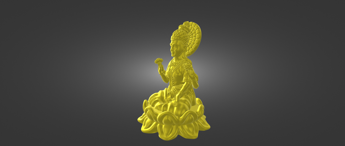 Ready printable STL file of Indian Goddess Lakshmi, Laxmi 3D Print 516604