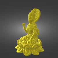 Ready printable STL file of Indian Goddess Lakshmi, Laxmi - Thumbnail 2