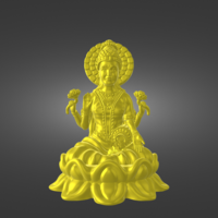 Small Ready printable STL file of Indian Goddess Lakshmi, Laxmi 3D Printing 516608
