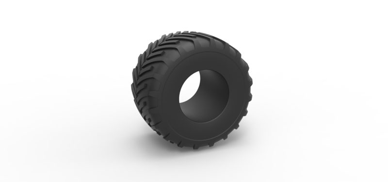 Diecast Monster Jam tire 23 Scale 1:25