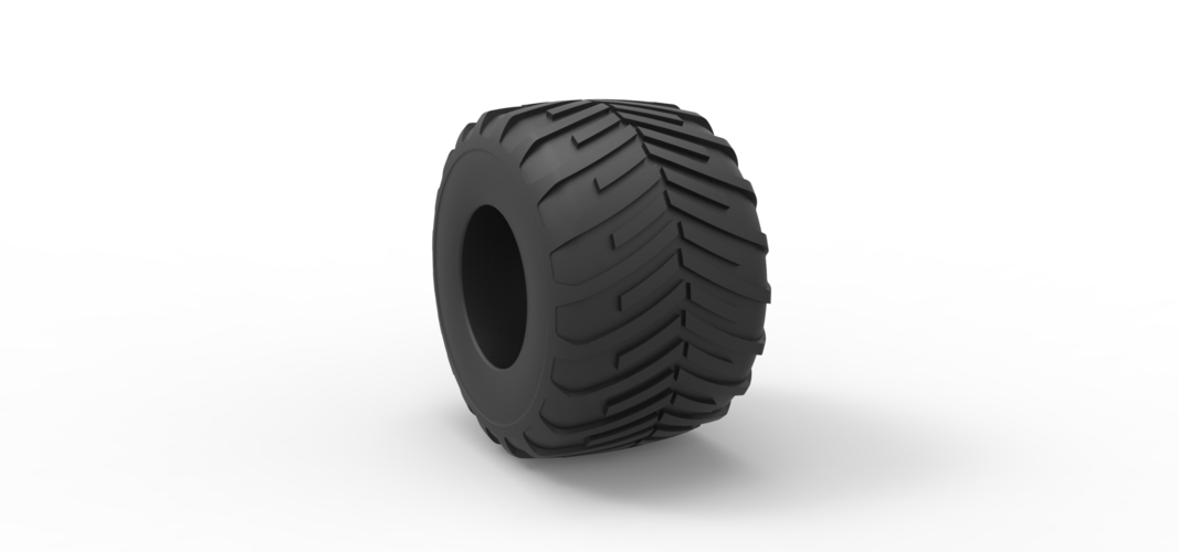 Diecast Monster Jam tire 23 Scale 1:25 3D Print 516664