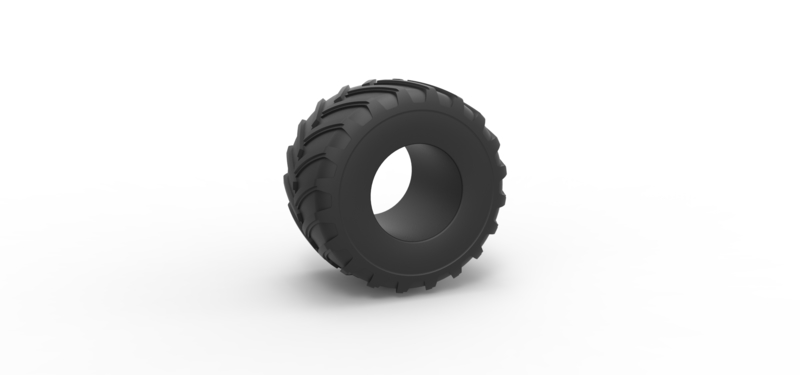 Diecast Monster Jam tire 24 Scale 1:25