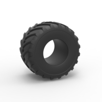 Small Diecast Monster Jam tire 24 Scale 1:25 3D Printing 516802