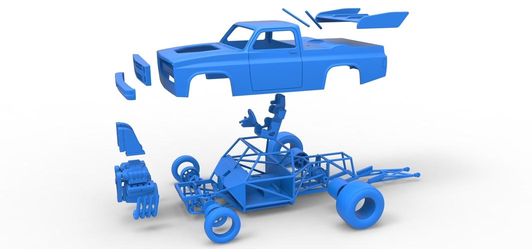 Dragster truck Scale 1:25 3D Print 516975