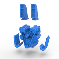 Engine V8 with double supercharger Version 6 Scale 1:25 - Thumbnail 14