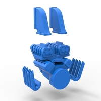 Engine V8 with double supercharger Version 6 Scale 1:25 - Thumbnail 16